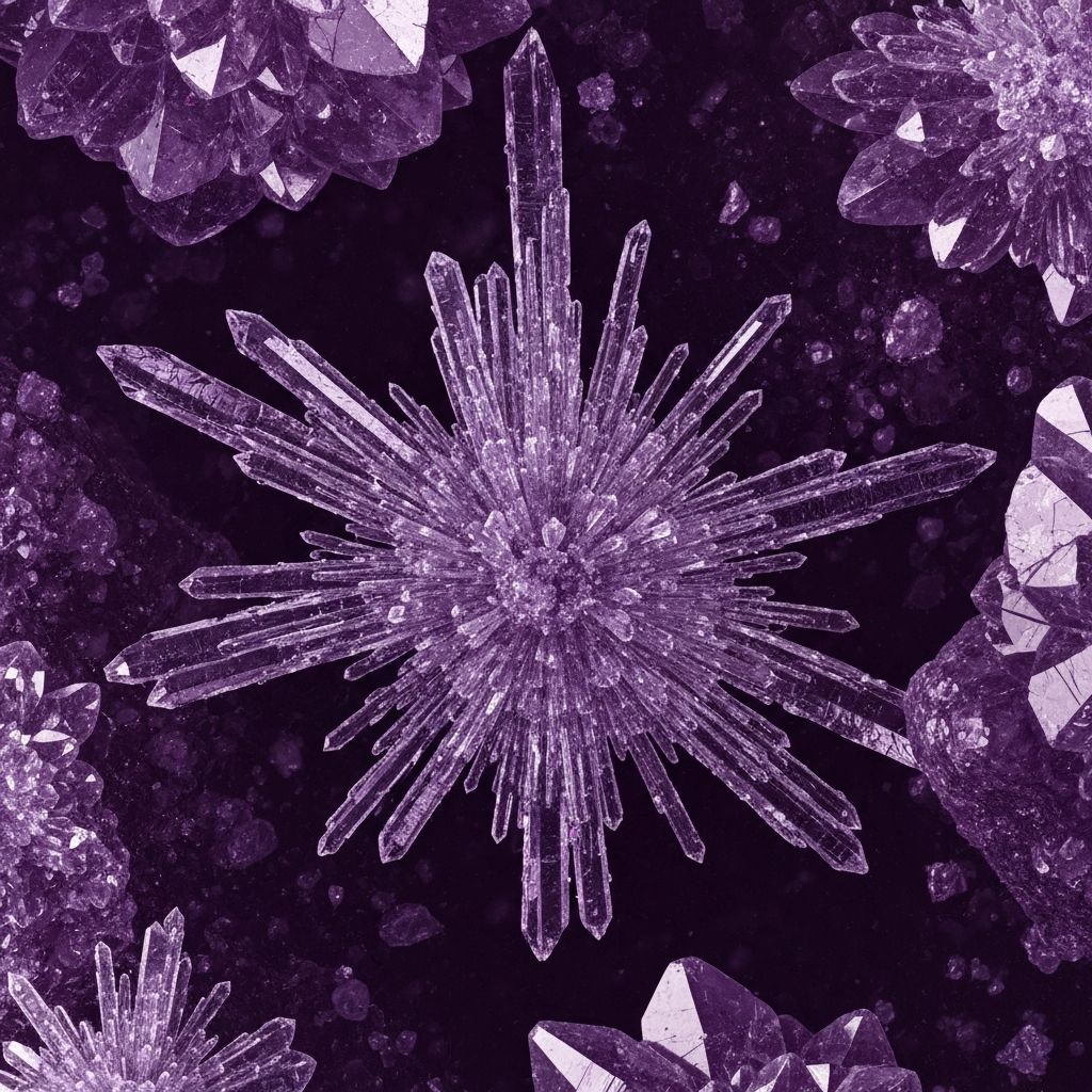 Cristales de antioxidantes en tonos púrpura