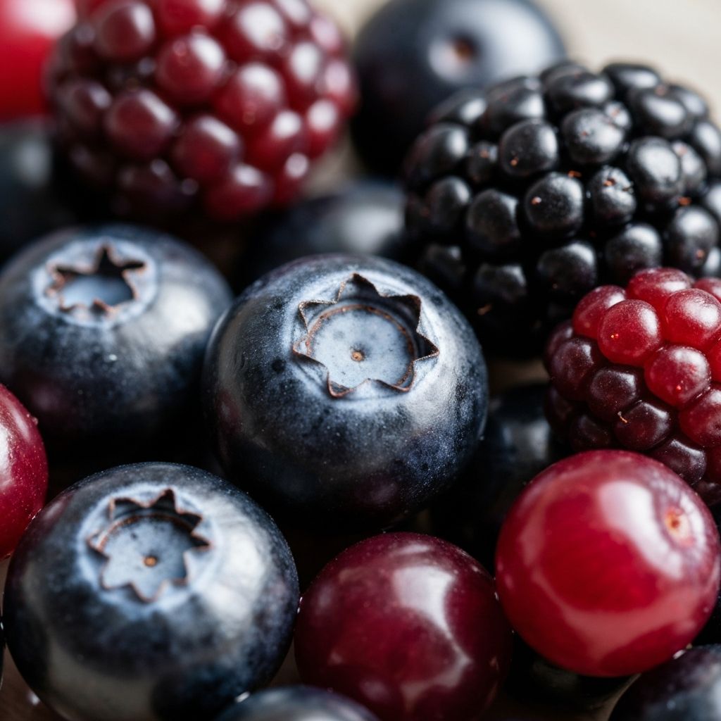 Bayas oscuras y extractos naturales