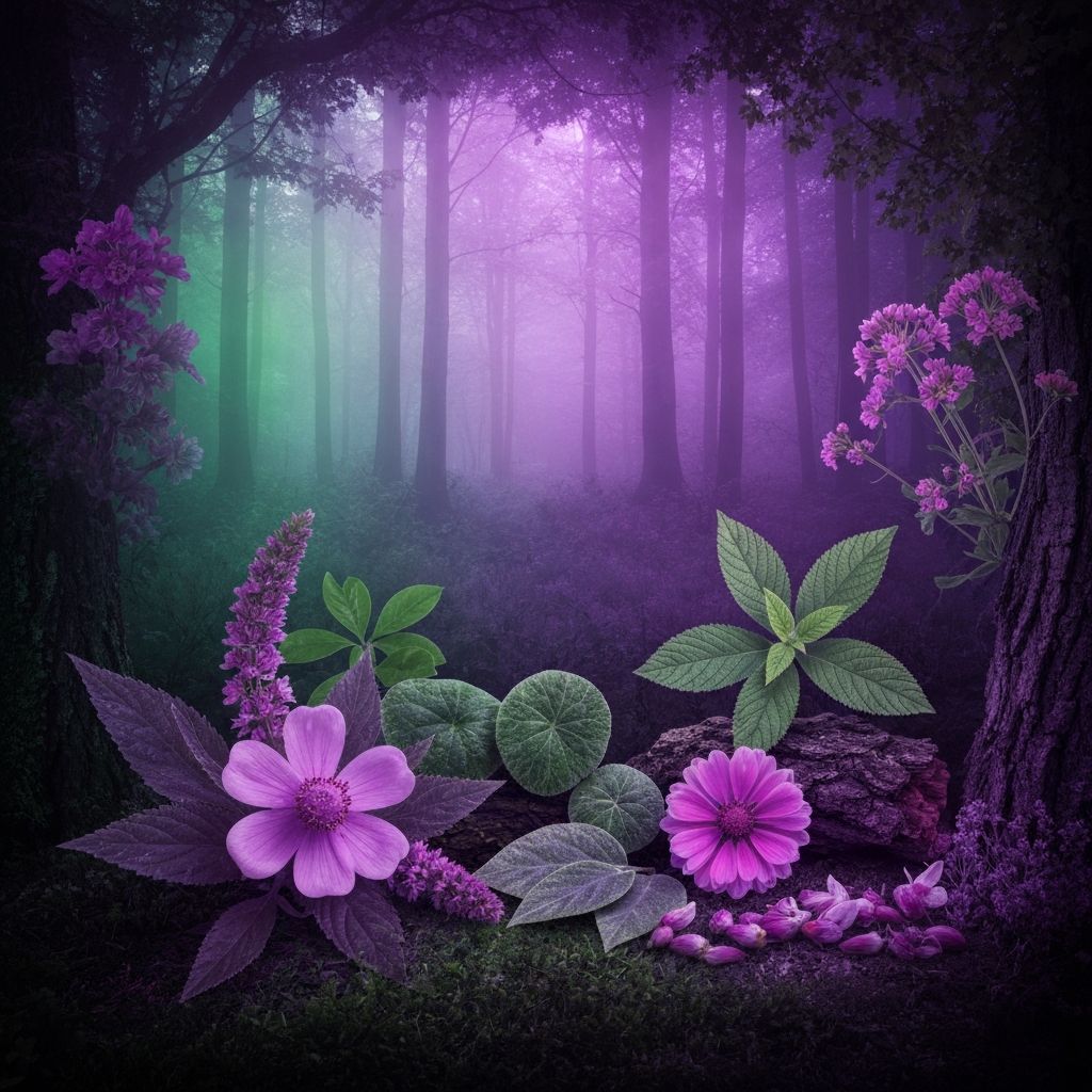 Plantas de bosque oscuro y botánicos misteriosos